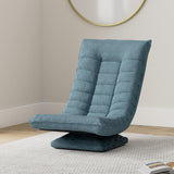 Kawachi Adjustable 5-Position Folding Recliner Floor Chair with 360 Degree Swivel-KAWY-4- Blue