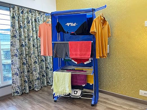 Kawachi 3 Tier Electric Clothes Dryer Stand Stainless Steel Pipe Indoor 1200W Large Capacity 20kg Wet Laundry Air Drying Wardrobe- KW121