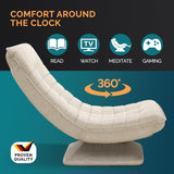 Kawachi Folding Swivel Nirvana Moon Chair Leisure Lounge Sofa 360 Degree Rotation Adjustable Recliner Bedroom Chair-KAWY-4