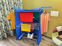 Kawachi 2 Tier Electric Clothes Dryer Stand Stainless Steel Pipe Indoor 1200W Large Capacity 20kg Wet Laundry Air Drying Wardrobe- KW120