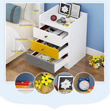 Kawachi Modern Home Bedroom Bedside Table Storage Cabinet with 3 Drawers KW23-White MD