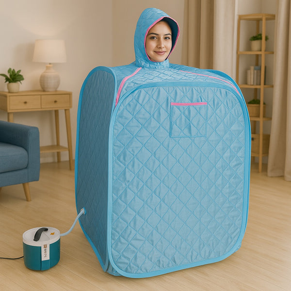 Kawachi Portable Steam Therapy Sauna Bath Can Relieve Fatigue, Lose Weight for Health and Beauty Spa at Home Sky Blue-i136