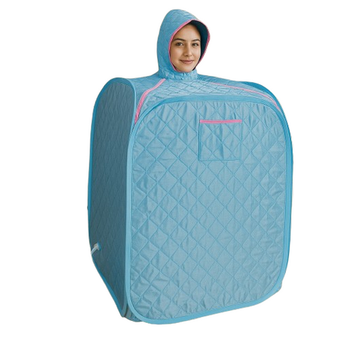 Kawachi Portable Steam Therapy Sauna Steam Bath Cabin Without Steam Generator- i135-Steam Cabin-Sky Blue