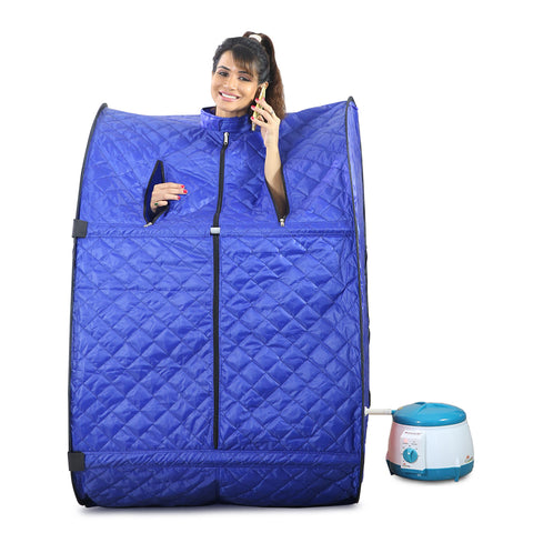 Kawachi Portable Steam Sauna Bath Panchkarma Swedan Machine for Health and Beauty Spa at Home With Stool KC10-Blue