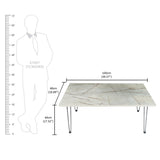 Kawachi Engineered Wood  Trianguler Centre Table Tea, Coffee Table for Living Room with Metal Hairpin Leg New Caspio Grey  kw102