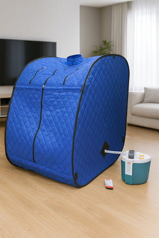 Kawachi Portable Steam Therapy Sauna Bath for Health and Beauty Spa at Home - i138-Blue-CP
