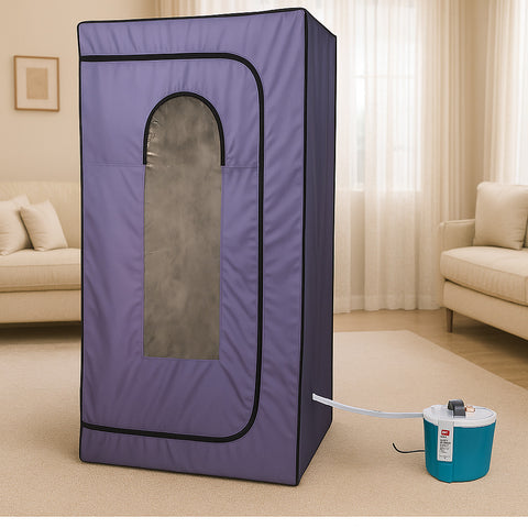 Kawachi Portable Steam Sauna Bath for Health and Beauty | Foldable Detox Spa with 2L Steam Generator | Home Use for Weight Loss, Skin Glow, Stress Relief & Relaxation- i141-Light Violate-CP
