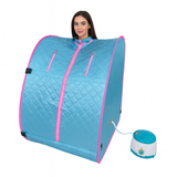Kawachi Portable Steam Sauna Bath with 1.5L Steam Generator, 750W Power, Personal Home Spa for Full Body Detox Therapy and Relaxation i76-Saphire Blue