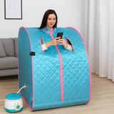 Kawachi Portable Steam Sauna Bath with 1.5L Steam Generator, 750W Power, Personal Home Spa for Full Body Detox Therapy and Relaxation i76-Saphire Blue