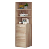 Kawachi Wooden Multipurpose Corner Wall Decor Cabinet Bookshelf Rack With Drawer Storage K559-Beige