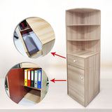 Kawachi Wooden Multipurpose Corner Wall Decor Cabinet Bookshelf Rack With Drawer Storage K559-Beige