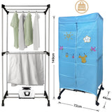 Kawachi Electric Clothes Dryer Stainless Steel Pipe Portable Energy-Efficient Indoor 1200W Large Capacity 20kg Wet Laundry Air Drying Wardrobe- KW116-Blue