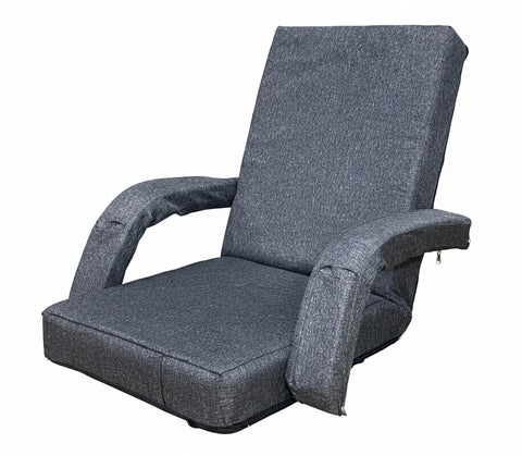 Kawachi Premium Linen Fabric 5-Angle Adjustable Folding Recliner Backrest Floor Chair with Handle – Ergonomic Meditation, Yoga, Pooja, Gaming & Relaxing Chair