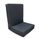 Kawachi Premium Quality Linen Fabric 5-Angle Adjustable Folding Recliner Backrest Floor Chair Ideal for Relaxation, Meditation, Yoga Chair Cream Beige-i116-Dark Grey