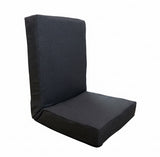 Kawachi Premium Quality Linen Fabric 5-Angle Adjustable Folding Recliner Backrest Floor Chair Ideal for Relaxation, Meditation, Yoga Chair Cream Beige-i116-Dark Grey