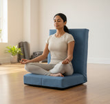 Kawachi Premium Quality Linen Fabric 5-Angle Adjustable Folding Recliner Backrest Floor Chair Ideal for Relaxation, Meditation, Yoga Chair- i116