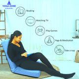 Kawachi Premium Quality Linen Fabric 5-Angle Adjustable Folding Recliner Backrest Floor Chair Ideal for Relaxation, Meditation, Yoga Chair- i116