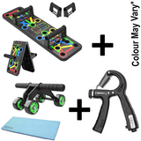 Foldable Push-up Trainer, Abdominal Wheel, Gripper