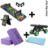 Foldable Push-up Trainer, Yoga Bricks, Abdominal Wheel