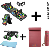 Foldable Push-up Trainer, Yoga Mat, Abdominal Wheel