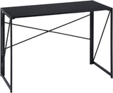 Kawachi Folding Desk 37'' Laptop Computer Table Small Study Writing Desk for Teens Students, Metal Frames Workstation for Home Office, No Assembly Needed, Black KW110