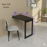 Kawachi Woodit Wall Mounted Collapsible Folding Dining Table & Wall Mount Laptop Study Table - Utility Table (KW140-Wenge Black,75CM x 45CM)
