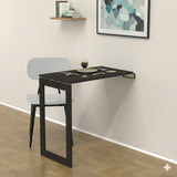 Kawachi Woodit Wall Mounted Collapsible Folding Dining Table & Wall Mount Laptop Study Table - Utility Table (KW140-Wenge Black,75CM x 45CM)