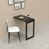 Kawachi Woodit Wall Mounted Collapsible Folding Dining Table & Wall Mount Laptop Study Table - Utility Table (KW140-Wenge Black,75CM x 45CM)
