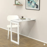 Kawachi Woodit Wall Mounted Collapsible Folding Dining Table & Wall Mount Laptop Study Table - Utility Table (KW140-White,75CM x 45CM)