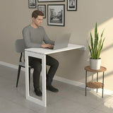 Kawachi Woodit Wall Mounted Collapsible Folding Dining Table & Wall Mount Laptop Study Table - Utility Table (KW140-White,75CM x 45CM)