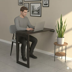 Kawachi Woodit Wall Mounted Collapsible Folding Dining Table & Wall Mount Laptop Study Table - Utility Table (KW140-Wenge Black,75CM x 45CM)