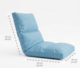Kawachi 5 Angle Recliner Floor Chair with Foldable Laptop Table with Cup Holder, Wood Top, for Work from Home, Study and Relaxation (KC31 Sky Blue)