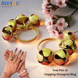 Bharu 11 pcs Traditional Brass Large Pooja Thali Set With Free Clapping Ghungroo Ring