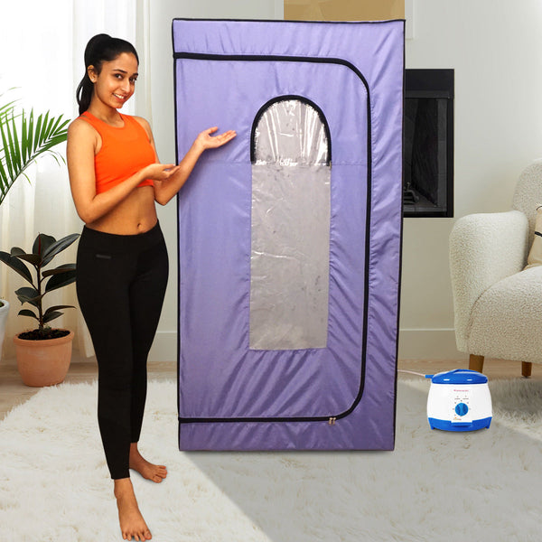 Kawachi Portable Steam Sauna Bath for Home Full Body Personal Sauna at Home Spa with 1.5L 750W Steam Generator, 60 Minute Timer i125