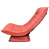 Kawachi Adjustable 5-Position Folding Recliner Floor Chair with 360 Degree Swivel- KAWY-4-Orange