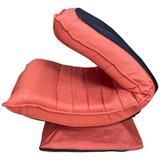 Kawachi Adjustable 5-Position Folding Recliner Floor Chair with 360 Degree Swivel- KAWY-4-Orange