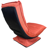 Kawachi Adjustable 5-Position Folding Recliner Floor Chair with 360 Degree Swivel- KAWY-4-Orange