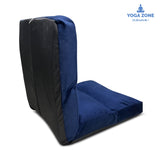 Kawachi Reclining Cushion Floor Chair for Living Room, Meditation Chair, Adjustable Back Rest with 5 Position Lock-in, Back Support, Maintain Posture While Sitting on Floor for Yoga/Pooja - Navy Blue - KW122