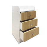 Kawachi Modern Home Bedroom Bedside Table Storage Cabinet with 3 Drawers KW23-White-BD