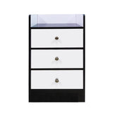 Kawachi Modern Home Bedroom Bedside Table Storage Cabinet with 3 Drawers KW23-Wenge Black-WD