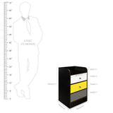 Kawachi Modern Home Bedroom Bedside Table Storage Cabinet with 3 Drawers KW23-Brown