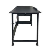 Kawachi Drafting Desk Drawing, Laptop Study Table with 2 Storage Shelf Home Office Computer Workstation Wenge Black