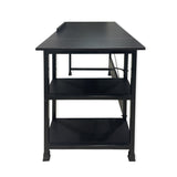 Kawachi Drafting Desk Drawing, Laptop Study Table with 2 Storage Shelf Home Office Computer Workstation Wenge Black