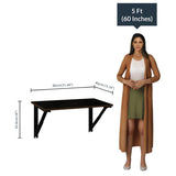 Kawachi Laptop Folding Shelf/Study Table/Work Table/Laptop Table, Folding Shelf Wall Mounted, Collapsible Shelf Bracket Table Brown