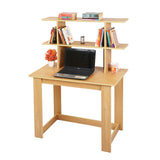 Kawachi Woodit Laptop Table/Study Table/Wooden Computer Desk with Bookshelf (Intel Beige) kw92