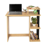 Kawachi Home Compact Laptop Table Notebook Computer Desk with Printer, Book, Files Shelves KW95-Beige