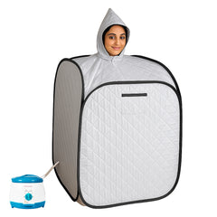 Kawachi Portable Steam Therapy Sauna Steam Bath Cabin Without Steam Generator- i136-Metalic Grey-IP