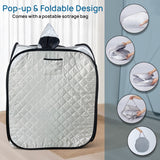 Kawachi Portable Steam Therapy Sauna Steam Bath Cabin Without Steam Generator- i136-Metalic Grey-IP