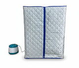 Kawachi Portable Steam Sauna, Personal Sauna Box SS Frame with Plastic Stool, Sauna Tent Saunas for Home Spa, 1.5L & 750W Steam Generator with Protection, Steam Sauna -I143- Silver