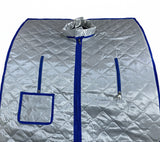 Kawachi Portable Steam Sauna, Personal Sauna Box SS Frame with Plastic Stool, Sauna Tent Saunas for Home Spa, 1.5L & 750W Steam Generator with Protection, Steam Sauna -I143- Silver